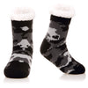 Kids Boys Girls Fuzzy Slipper Socks Soft Warm Thick Fleece Lined Christmas Stockings For Child Toddler Winter Home Socks (Black