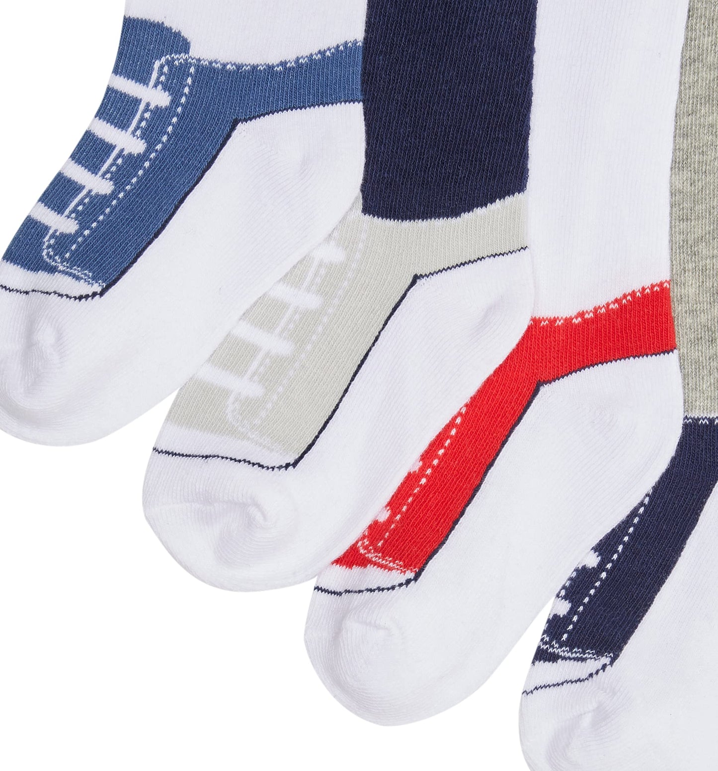 Hudson Baby Unisex Baby Cotton Rich Knee-High Socks, Sneaker Blue Red, 6-12 Months