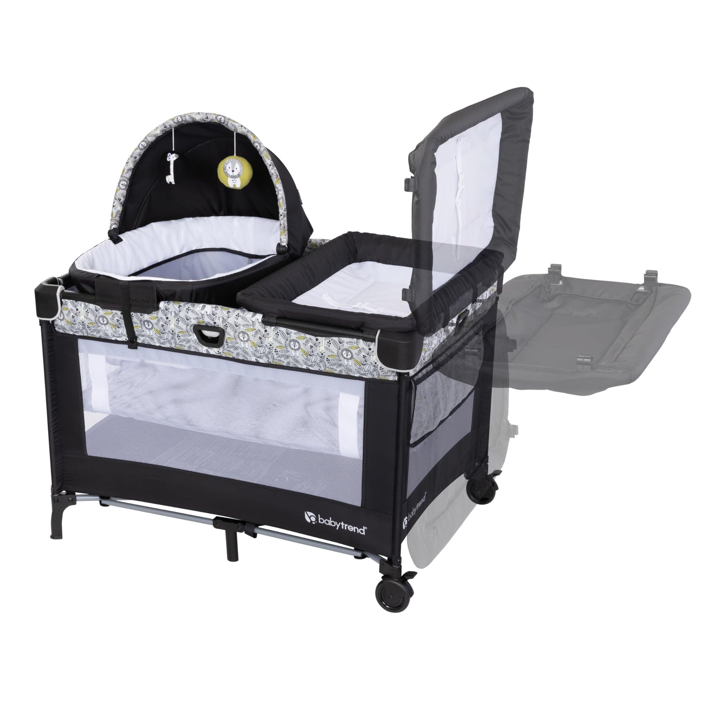 Baby Trend Nursery Den Playard With Snooze Pod And Flip Over Changer, Hidden Jungle Trio