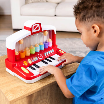 Farm Animals Keyboard Preschool Learning Toy with Silly Sounds and Light-Up Piano with Learning Songs for Infants Ages 6+ Months