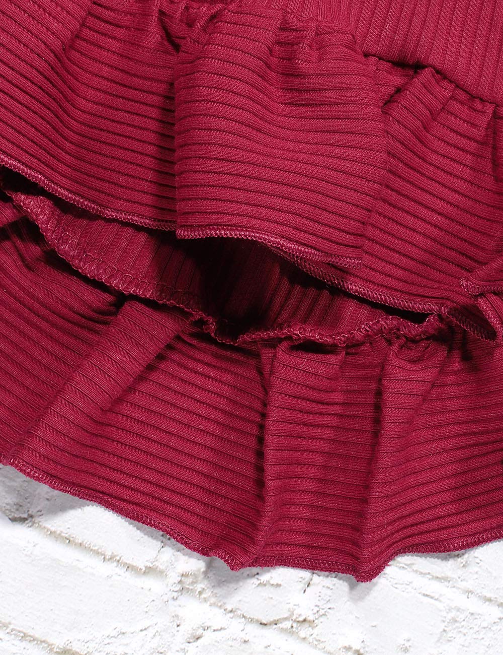 Bilison Toddler Baby Girl Clothes Solid Color Ruffle Tops Floral Pants With Headband Outfit Set