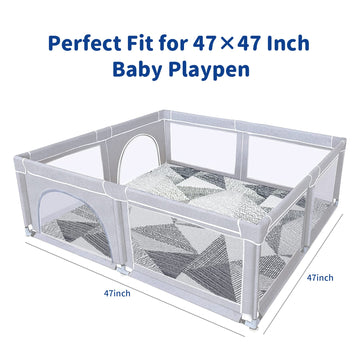 Tanoshii Baby Play Mat For 47 'X47 ' Playpen, Machine Washable, Kids Tents Mat Cotton,Foldable Crawling Mat For Floor,One-Piec