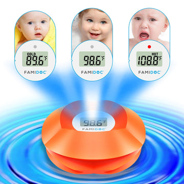 Famidoc Baby Bath Thermometer Floating Toy Bath Tub Thermometers, Flower
