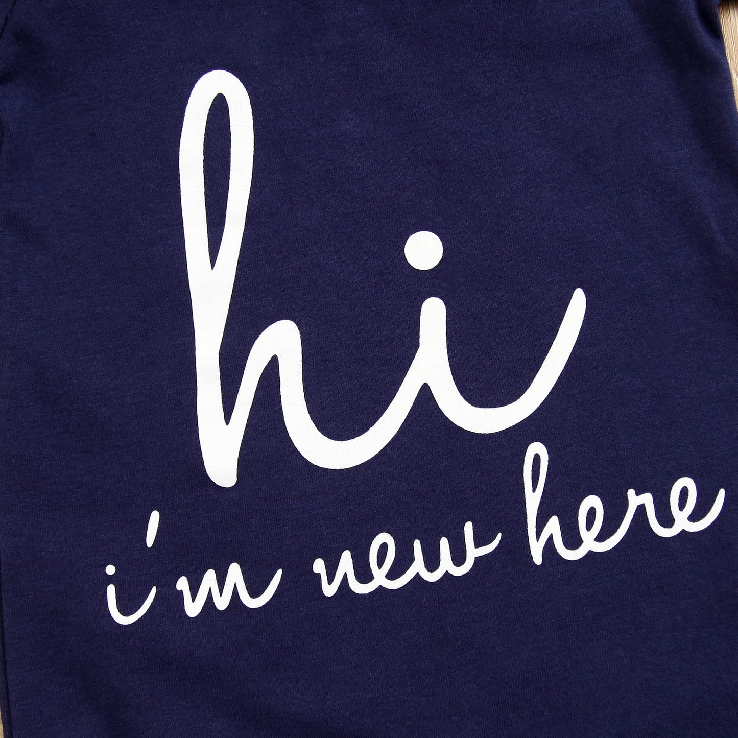 Grnshts Newborn Baby Boy Romper Coming Home Outfits Letter Print Bodysuit Jumpsuit+Hat+Gloves 3Pcs Clothes Set (A-Navy Blue,1-3