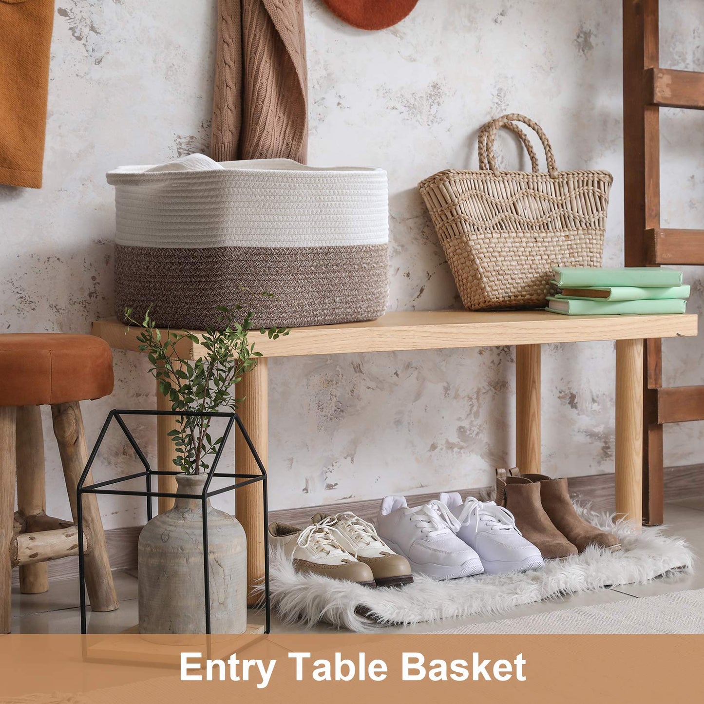 Goodpick Cube Storage Bins - Shelf Baskets For Storage Toys Storage Basket Towel Book Cloth Storage Bins For Office Woven Basket