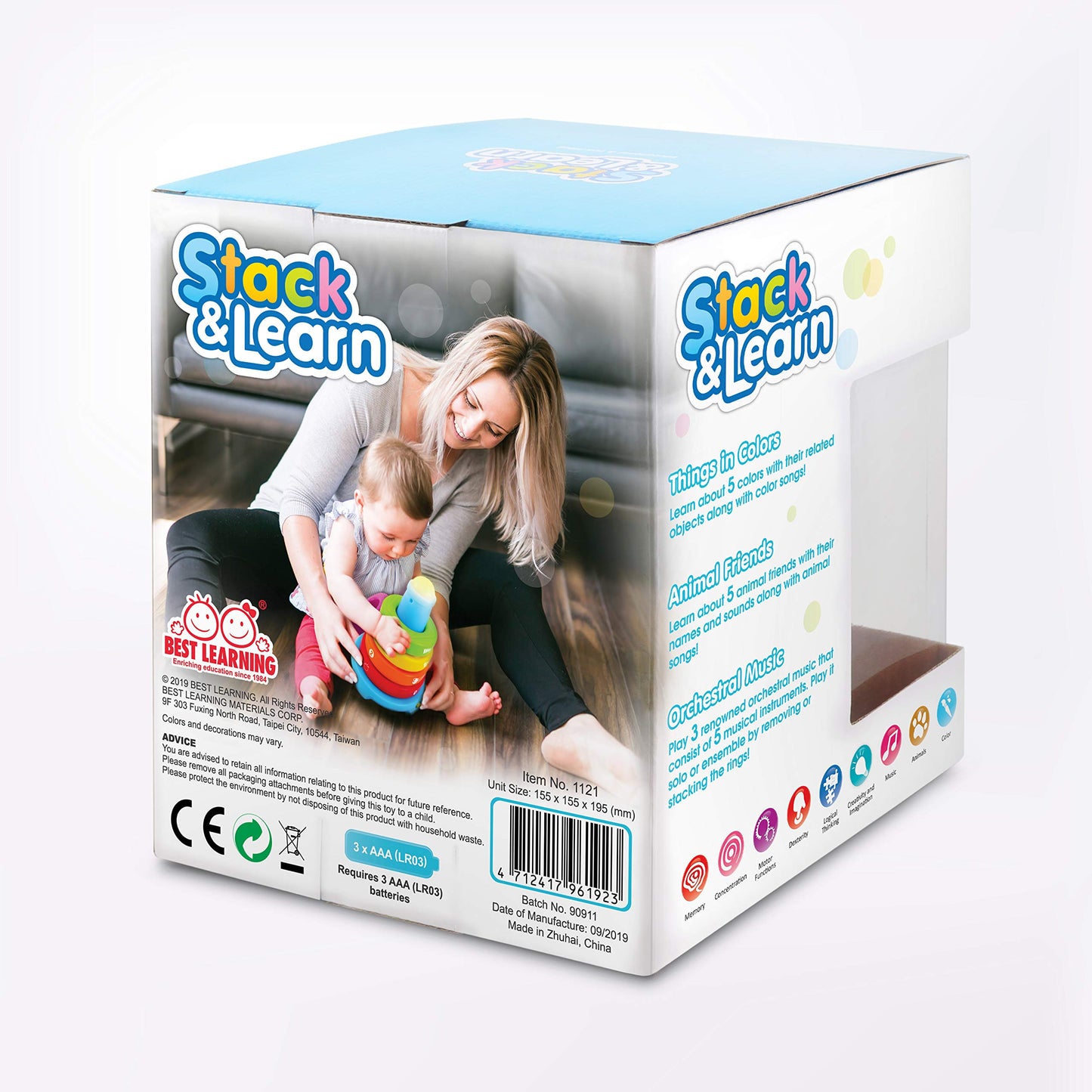BEST LEARNING Stack & Learn - Developmental Educational Activity Stacking Toy for Infants Babies Toddlers for 6 or 9 Month Old B