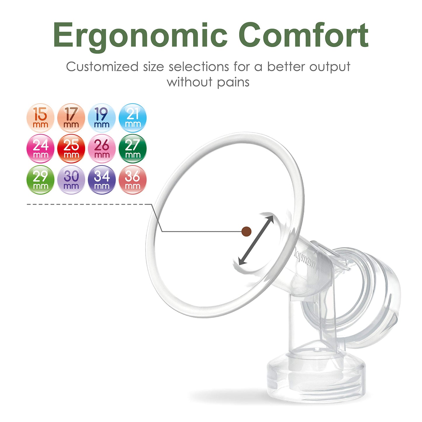 34 Mm 2Xone-Piece Extra Large Breastshields W/Valves And Membranes Compatible Wtih Medela Breast Pumps; Smaller Than Medela Pers