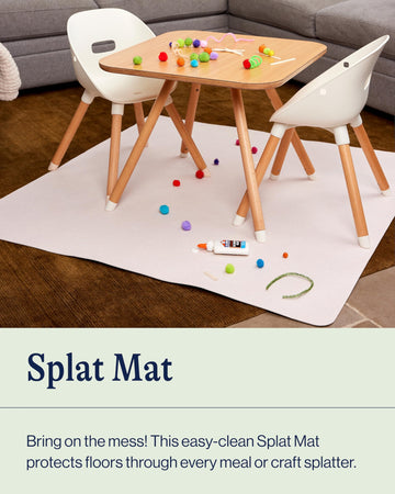 Lalo Splat Mat - Double-Sided Vegan Leather Wipeable Baby Splat Mat - Modern Design, Perfect For Mealtime & Playtime, Easy To Cl