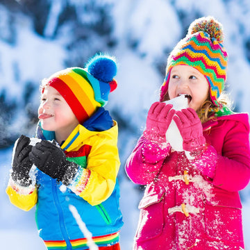 Boao 2 Pairs Kids Winter Ski Gloves Waterproof Warm Snow Mittens Full Finger Gloves For Toddlers Infants (Black, Rose Red, 1-3 Y