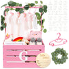 Barydat Wooden Baby Shower Crate Closet Basket with Handle Baby Announcement Sign Garland Hangers Large Letter, Wooden Gift Crat