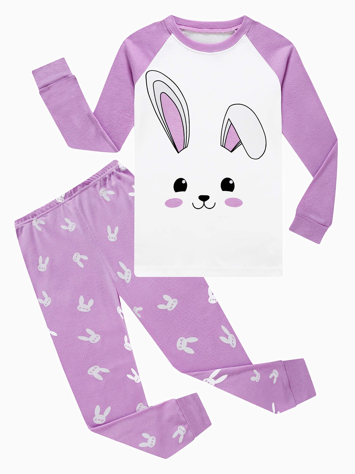 Family Feeling Baby Boys Girls Rabbit Easter Pajamas 100% Cotton White Pjs Infant Kid 18-24 Months