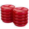 Good Cook Meal Prep On Fleek, 3 Compartments Bpa Free, Microwavable/Dishwasher/Freezer Safe, Red