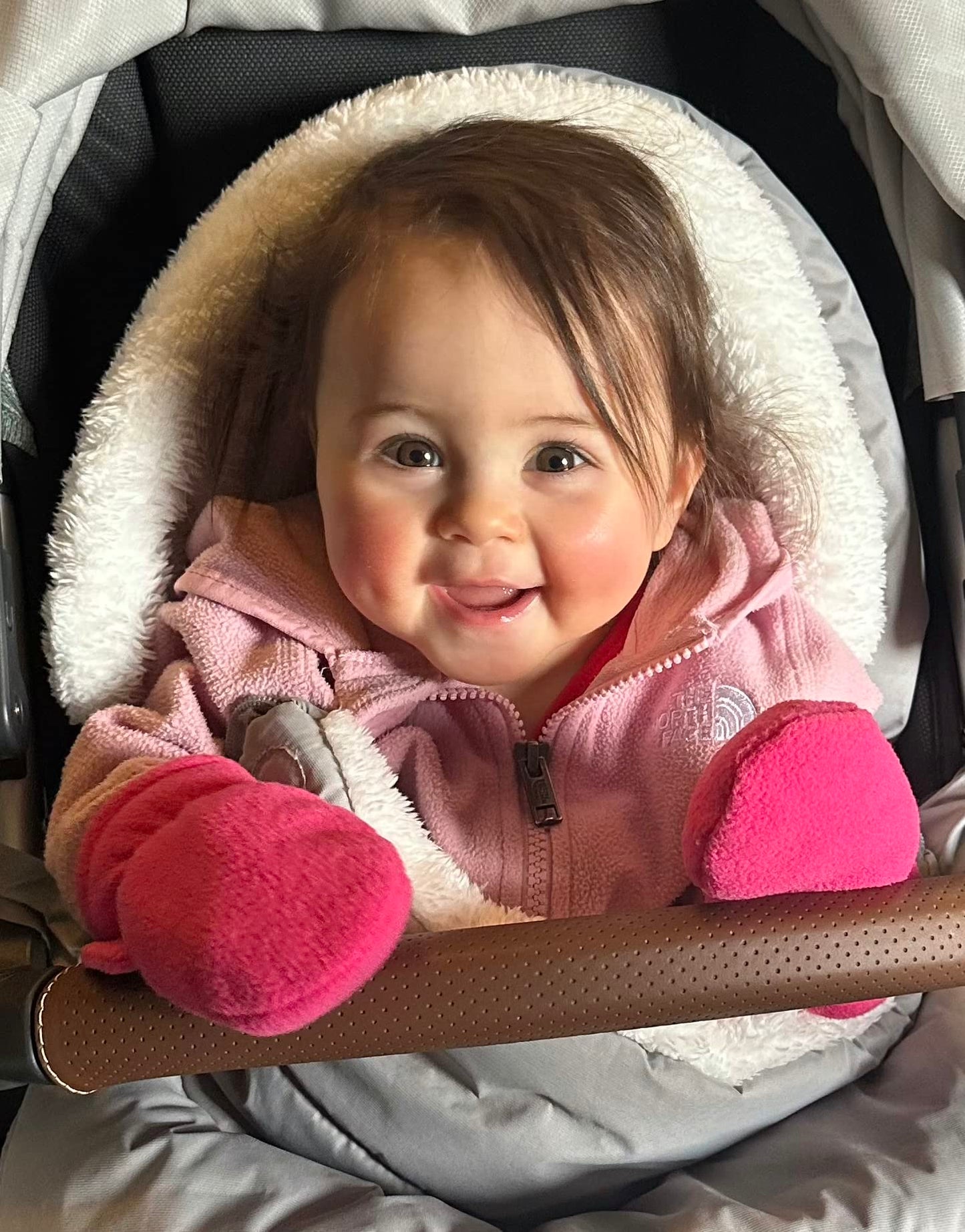 N'Ice Caps Little Kids And Baby Easy-On Sherpa Lined Fleece Mittens - 2 Pair Pack (Pink/Fuchsia Pack - Infant No Thumbs, 6-18 Mo