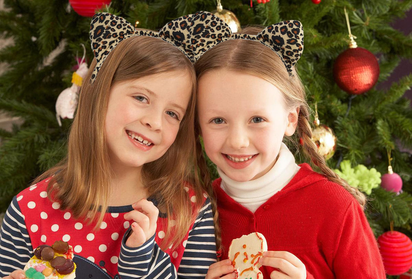 Zoonai Cute Cat Ears Headband Halloween Christmas Cosplay Party Costume Hair Accessory For Girls (Leopard)