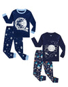 Family Feeling 4 Piece Glow In The Dark Baby Boys Space Pajamas Long Sleeve 100% Cotton Toddler Kid Pjs 18-24 Months