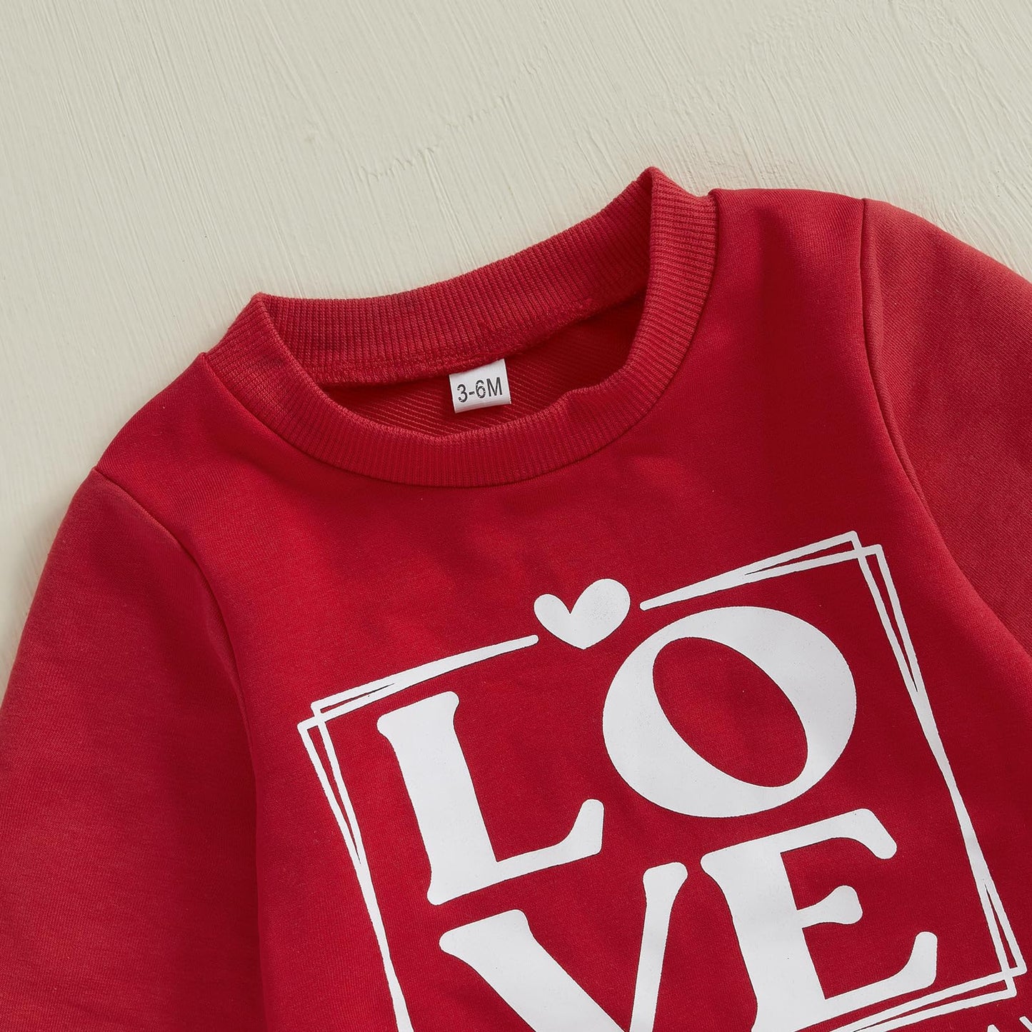 Ledy Champswiin Baby Valentine Clothes Cute Newborn Boy Girl Onesie Long Sleeve Romper Jumpsuit Infant One Piece Outfit (Red Emb
