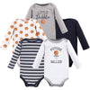 Hudson Baby Unisex Baby Cotton Long-Sleeve Bodysuits, Basketball, 0-3 Months
