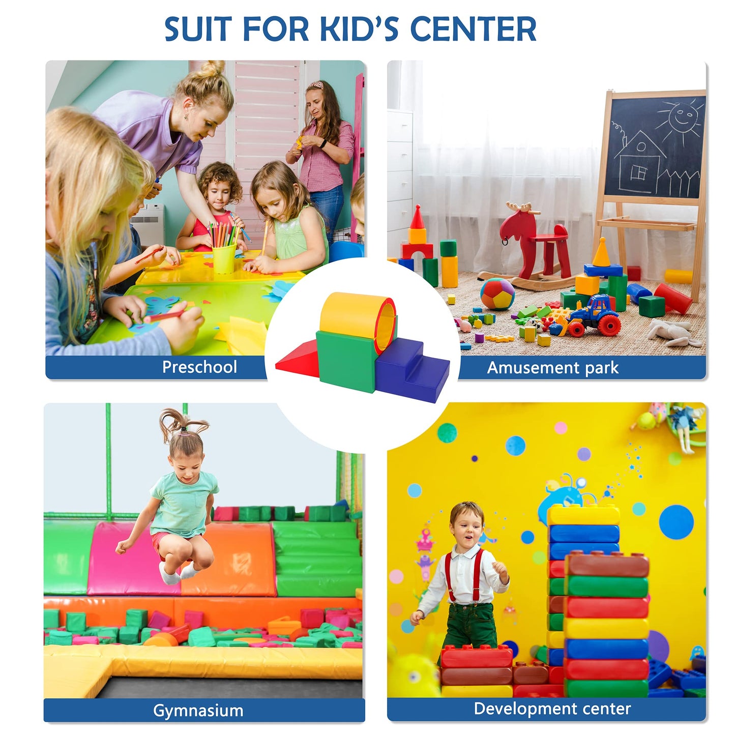 Tolead Tunnel/Ramps Foam Climber, Climb & Crawl Foam Activity Play Set For Toddlers And Kids, Safe Indoor Crawling Gym Equipment