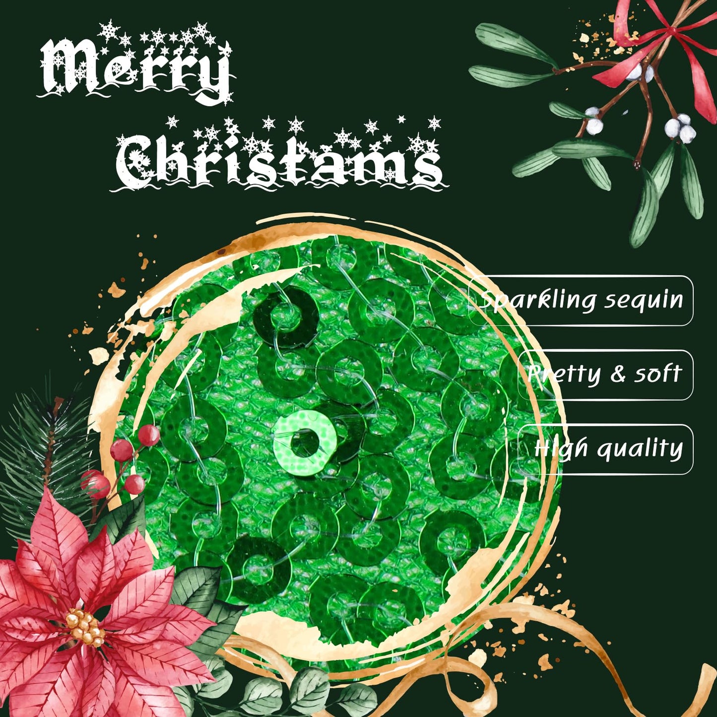 Lanmerry Christmas Headbands For Girls Sequins Large Bows Toddler Glitter Hair Bows Christmas Hair Accessories Santa Headband In