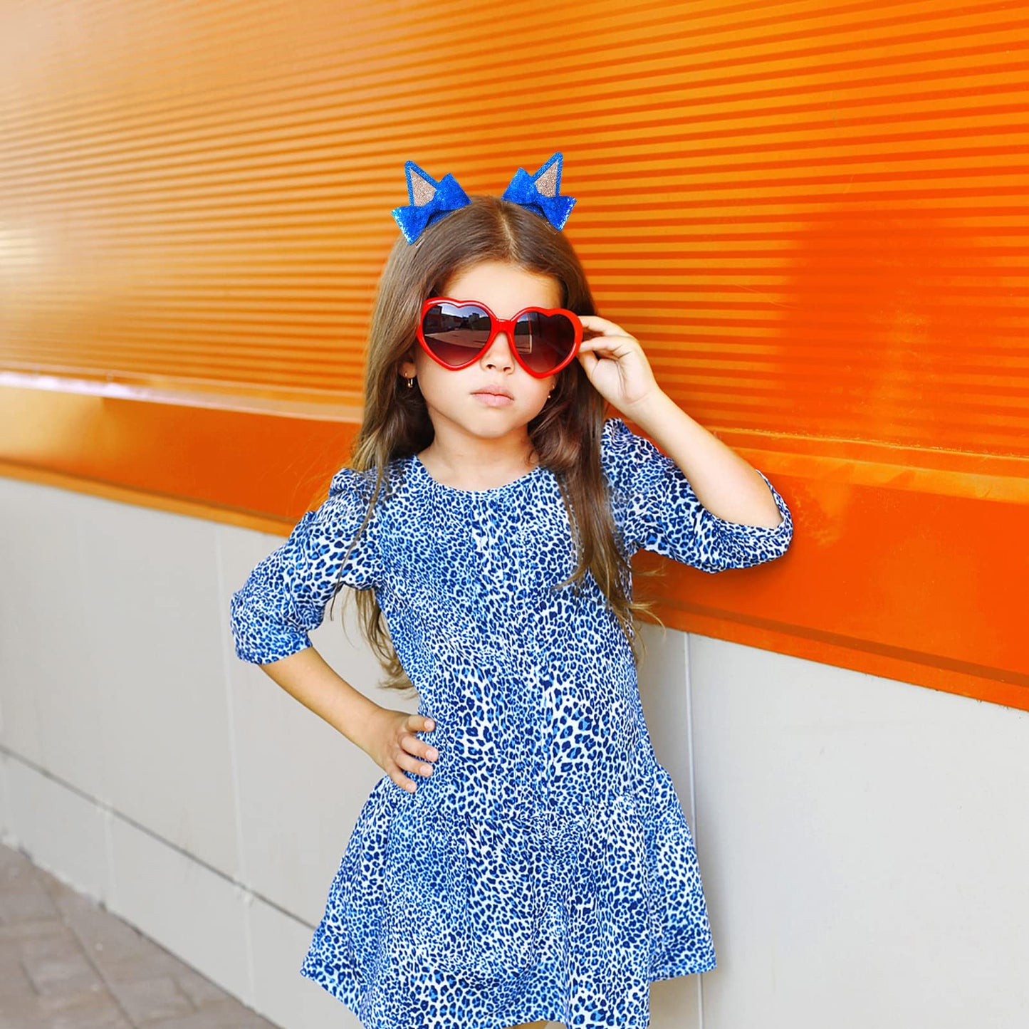 2 Pairs Dog Ears Hair Bow Clips For Toddler Kids Glitter Bows Halloween Costume Accessories Animal Cosplay Birthday Party Suppli