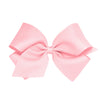 Wee Ones Girls' Classic Grosgrain Hair Bow With Plain Wrap Center On A Weestay Hair Clip, Handmade, King Sized Bow, Light Pink