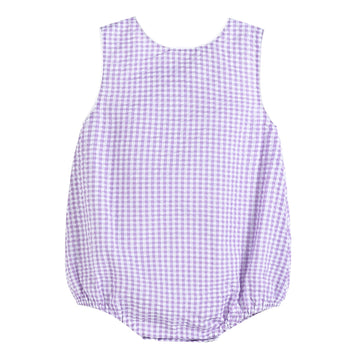 Lil Cactus Baby Boys And Girls Purple Gingham Bubble Romper, 12-18 Months