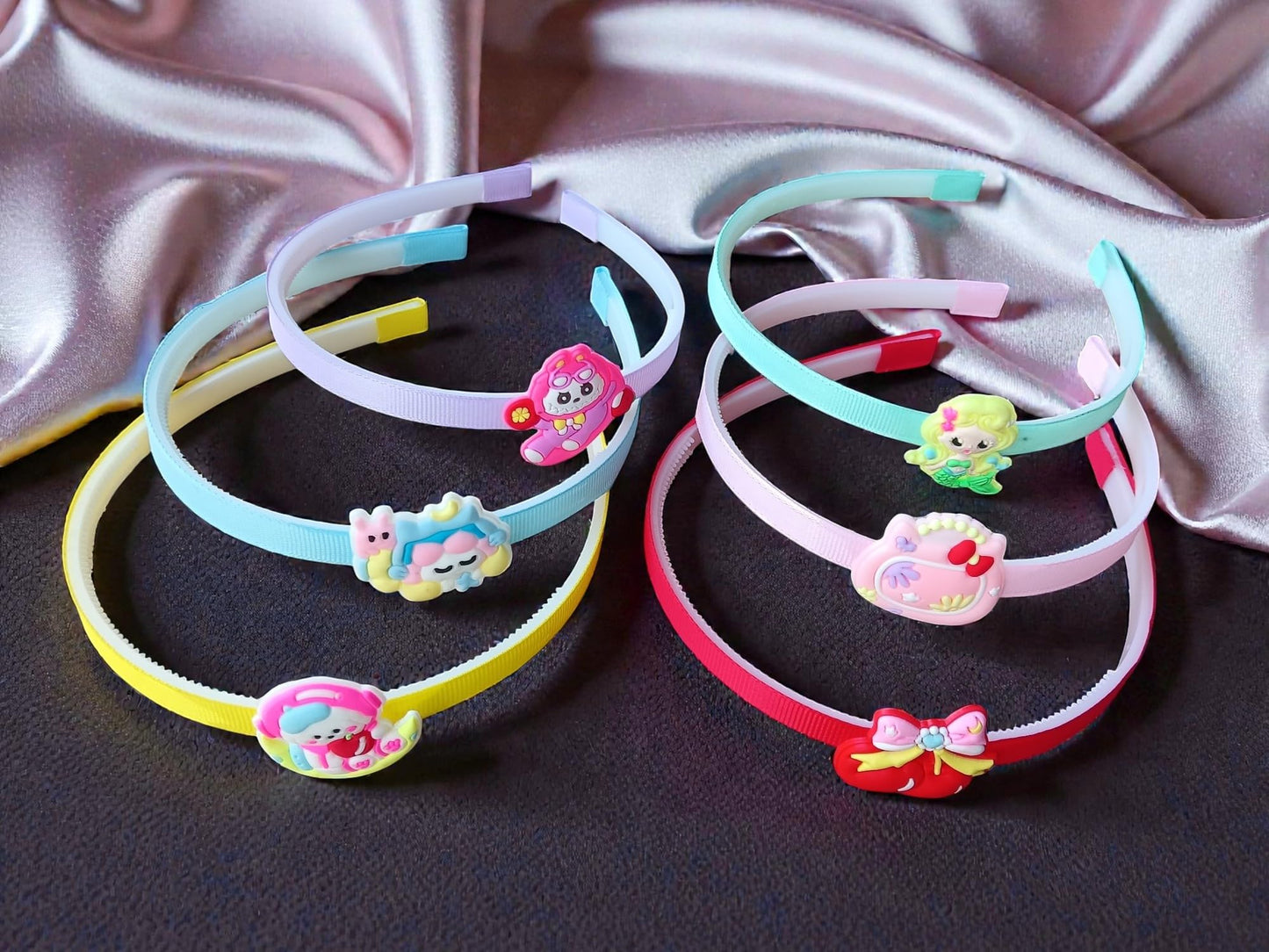 Neobaby Colorful Hair Accessories Hair Bands | Cute Cartoon Headbands For Kids Girls & WomenS, Set Of 6, Random Designs
