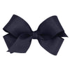 Wee Ones Baby Girls' Mini Classic Grosgrain Hair Bow On A Weestay Clip W/Plain Wrap Center - Navy,One Size