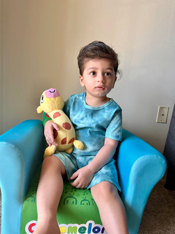 Owlivia Kids Pjs Set, Boys Girls Summer Short-Sleeve Sleepwear, 100% Organic Cotton Toddler Pajamas(2 Years, Short Tie Dye Green