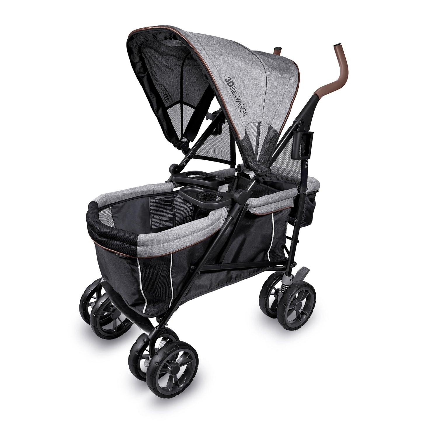 Summer Infant 3Dlite Wagon Convenience Lightweight Stroller for Infants, Accommodates up to 50 Pounds and Holds 2 Children, Blac