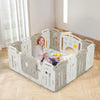 HOMMOW Baby Playpen,Foldable Plastic Playpen for Babies and Toddlers,14 Panels Fence with Lockable Door,Music Player,Soccer Net,
