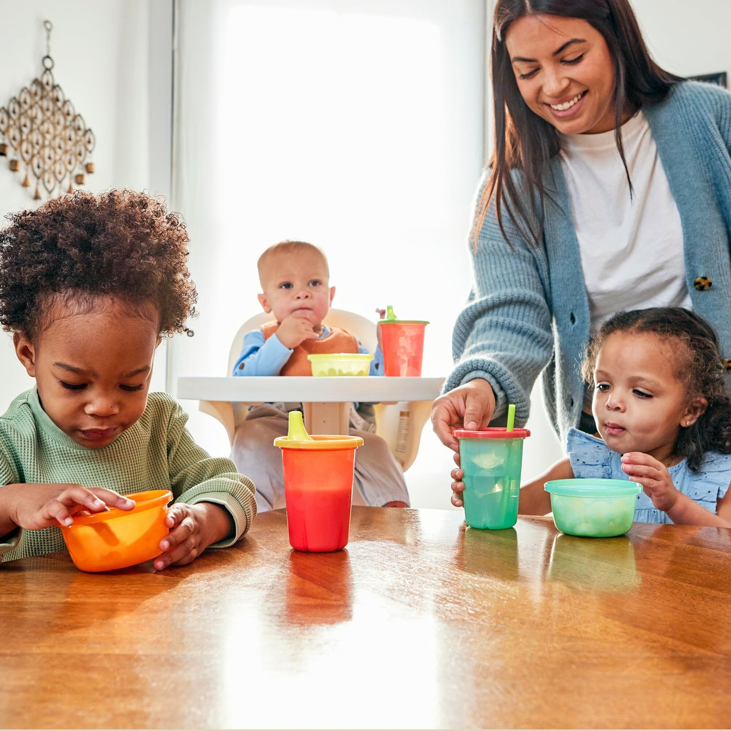 The First Years Take & Toss Toddler Straw Cups - Spill Proof Toddler Sippy Cups With Snap On Lids And Straws - Toddler Feeding S