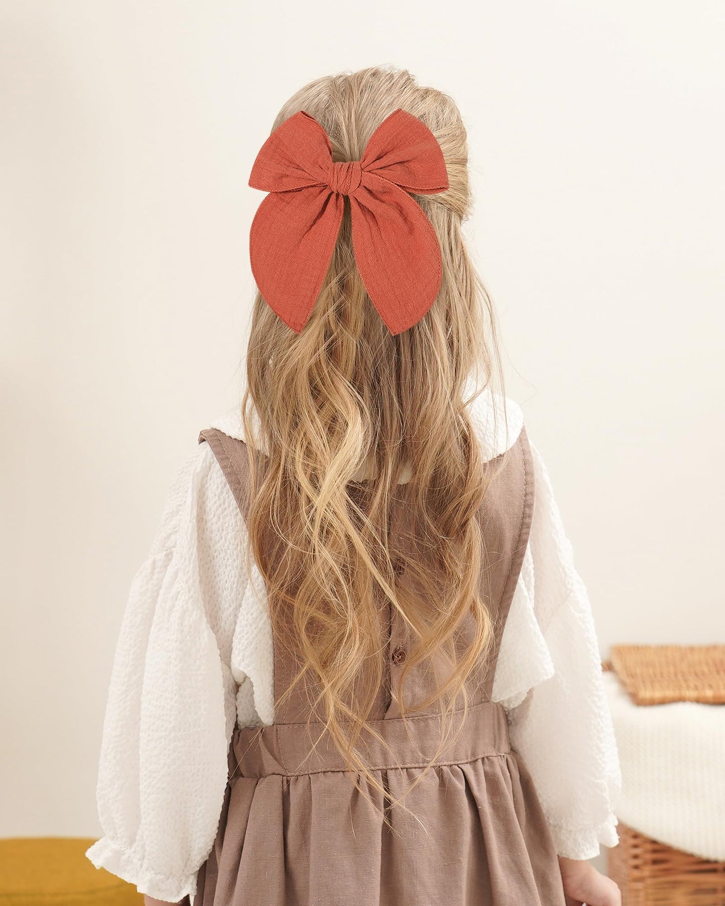 Doboi 5.5 Inch 20Pcs Baby Girls Fable Hair Accessories: Muslin Gauze Long Tail Hand-Tied Alligator Clips For Toddlers And Kids