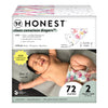 The Honest Company Clean Conscious Diapers | Plant-Based, Sustainable | Young At Heart + Rose Blossom | Club Box, Size 2 (12-18