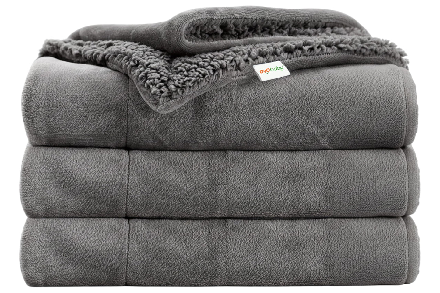 Oyo Baby Sherpa Blanket Double Bed (220X228 Cm) | Thick Heavy Winter Blanket | Reversible Flannel & Sherpa | Warm Cozy Quilt For