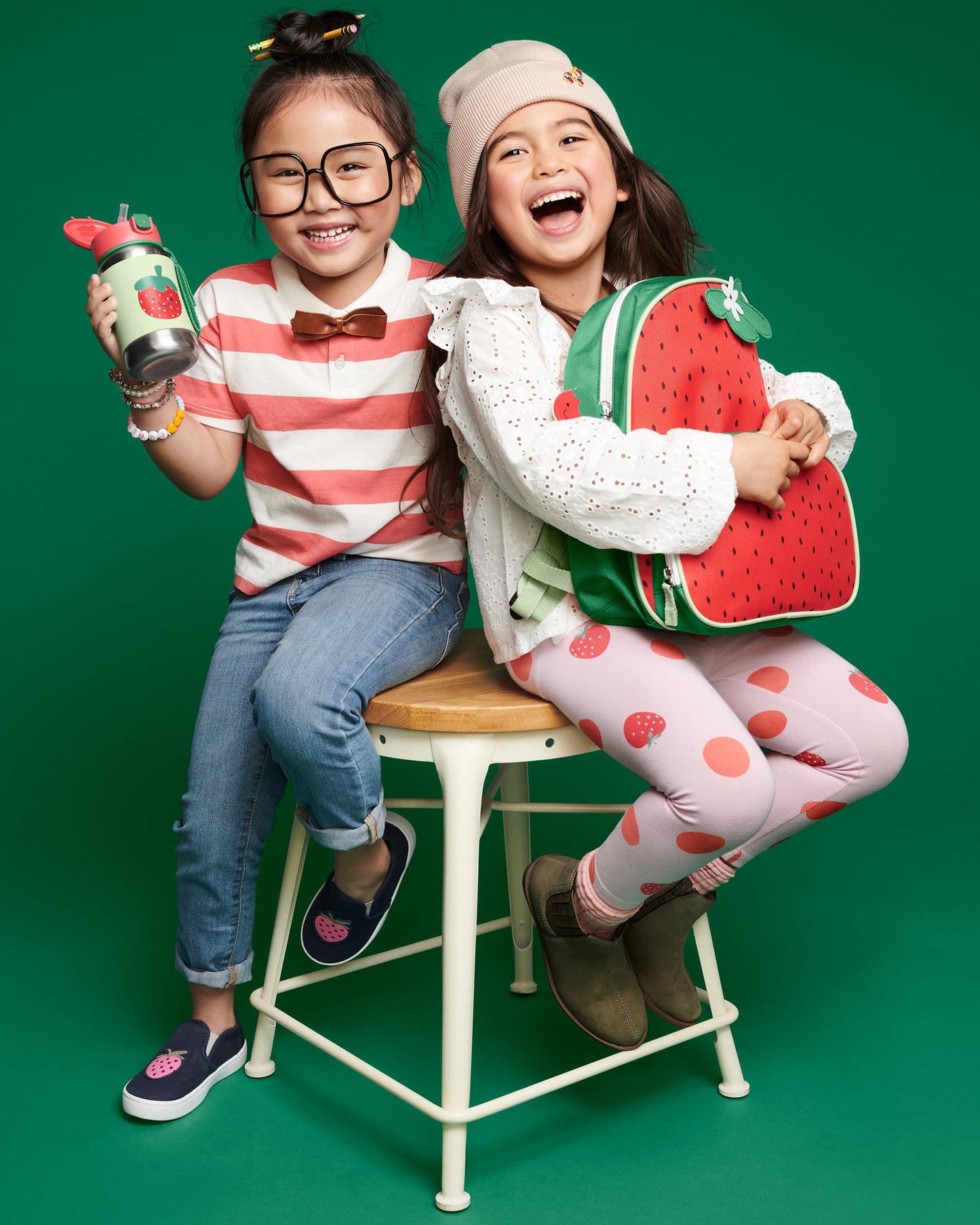 Skip Hop Toddler Sippy Cup With Straw, Sparks Stainless Steel Straw Bottle, Strawberry