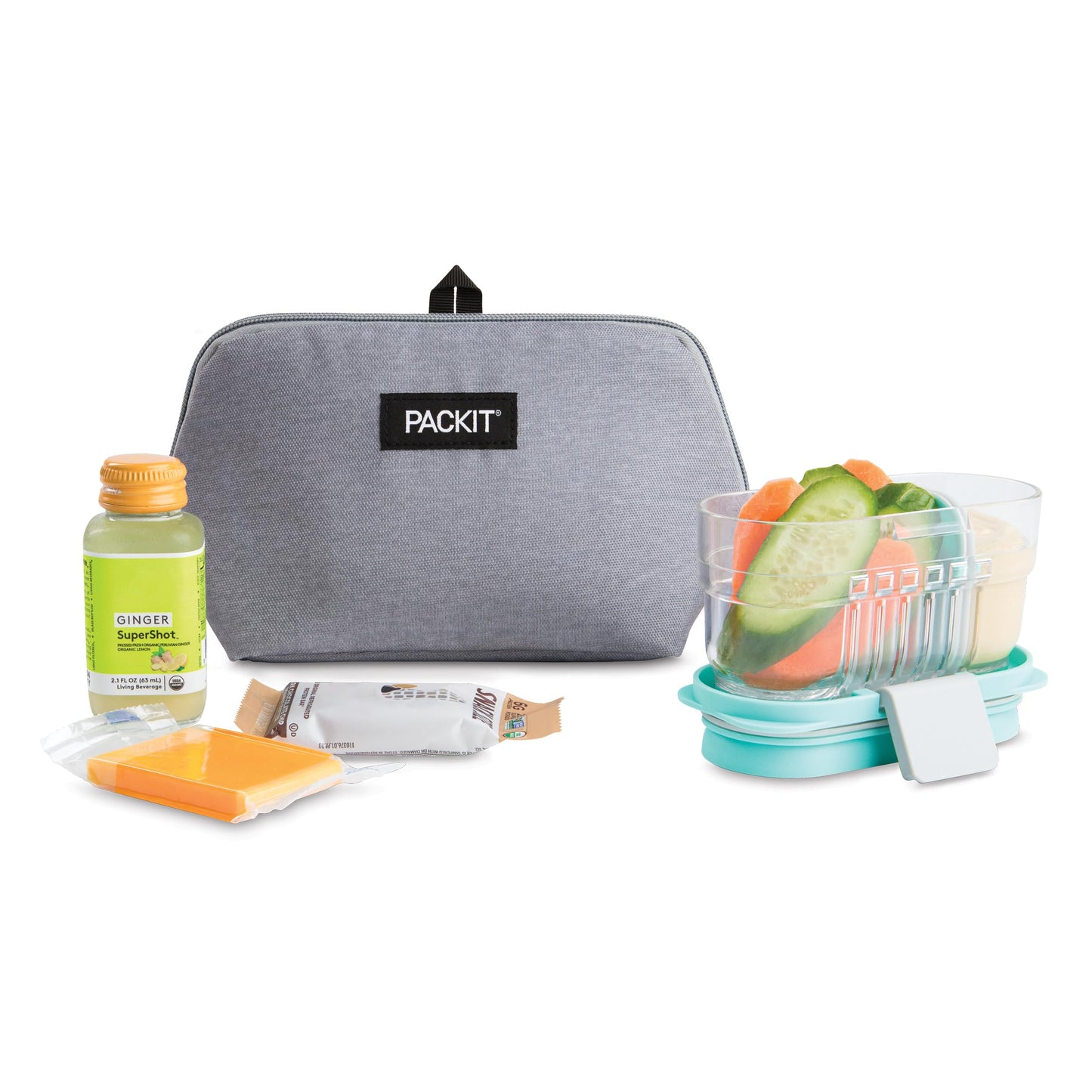 Packit Freezable Snack Bag, Gray Fog, Built With Ecofreeze Technology, Foldable, Reusable, Zip Closure, Designed For Keeping Sna