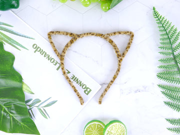 Bonnie Z. Leonardo Furry Cat Ears Headband Golden Leopard