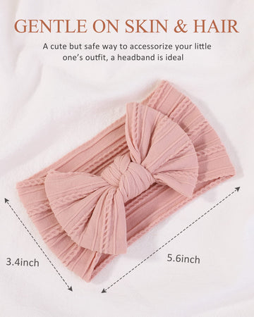 Jollybows 12Pcs Nylon Headbands For Baby Girls Infant Baby Bows Newborn Hairbands Toddler Hair Bow Elastics Head Wraps