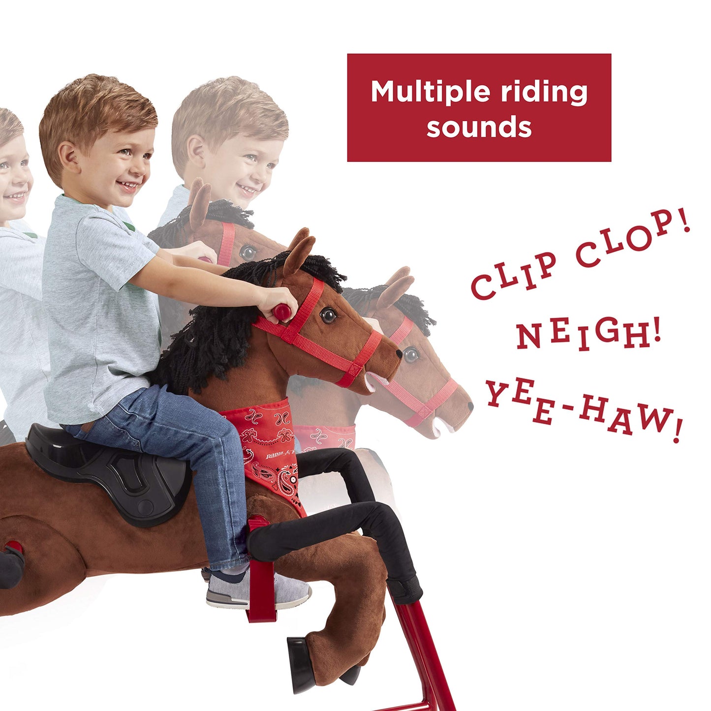 Kids Ride On Toys, Horse Toys, Radio Flyer Chestnut Plush Interactive Riding, Rocking Horse, for Ages 2-6 Years
