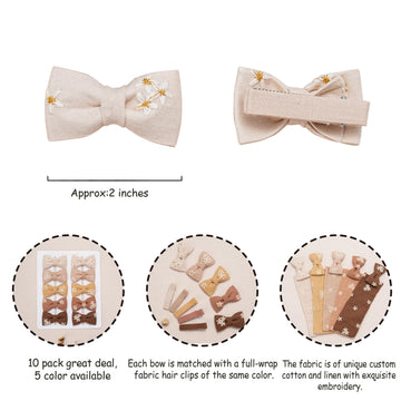 Fancy Clouds Baby Hair Clips With Baby Girl Bows,10 Pcs Boutique Handmade Daisy Fully Lined Hair Barrettes Hair Accessories For