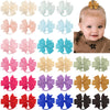 30Pcs 2 Inches Baby Girls Hair Bows Ties Mini Pinwheel Boutique Elastic Hair Rubber Ribbon Hair Band Accessories For Kids Toddle