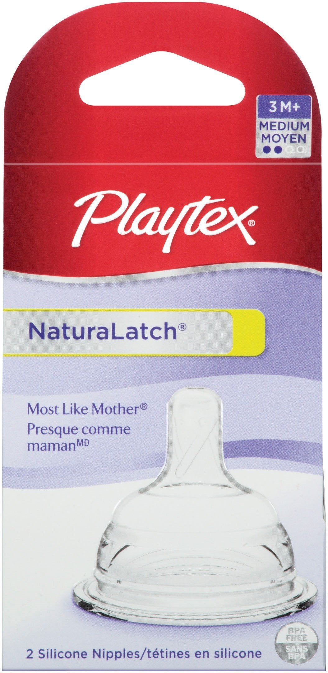 Playtex Naturalatchnipple, Medium Flow, 2-Count