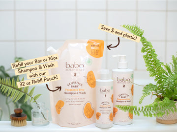 Babo Botanicals Sensitive Baby 2-In-1 Shampoo & Wash - Shea Butter, Calendula & Aloe - Cruelty-Free, Vegan - Pediatrician Tested