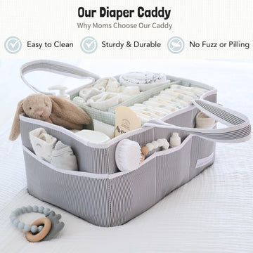 Lily Miles Baby Diaper Caddy - Large Organizer Tote Bag For Baby Essentials Boy Or Girl - Baby Shower Basket - Nursery Must Have