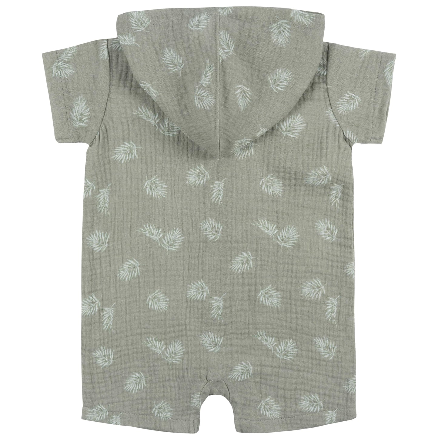 Gerber Baby Boys Hooded Cotton Romper, Palms, 3-6 Months