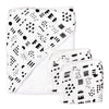 Honestbaby Unisex Baby 3-Piece Organic Cotton Hooded Towel & Washcloth Set Bandana, Pattern Play, One Size Us