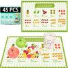 KAshack 45 Pack Sticky Disposable Placemats for Baby & Toddlers,Cute Number Fruit Toddler Placemat 12x18 Kids Table Mat for Part