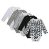 Hanes Baby Girls Bodysuits, Ultimate Flexy Infant Long Sleeve 5-Pack, White/Grey/Black, 0-6M Us