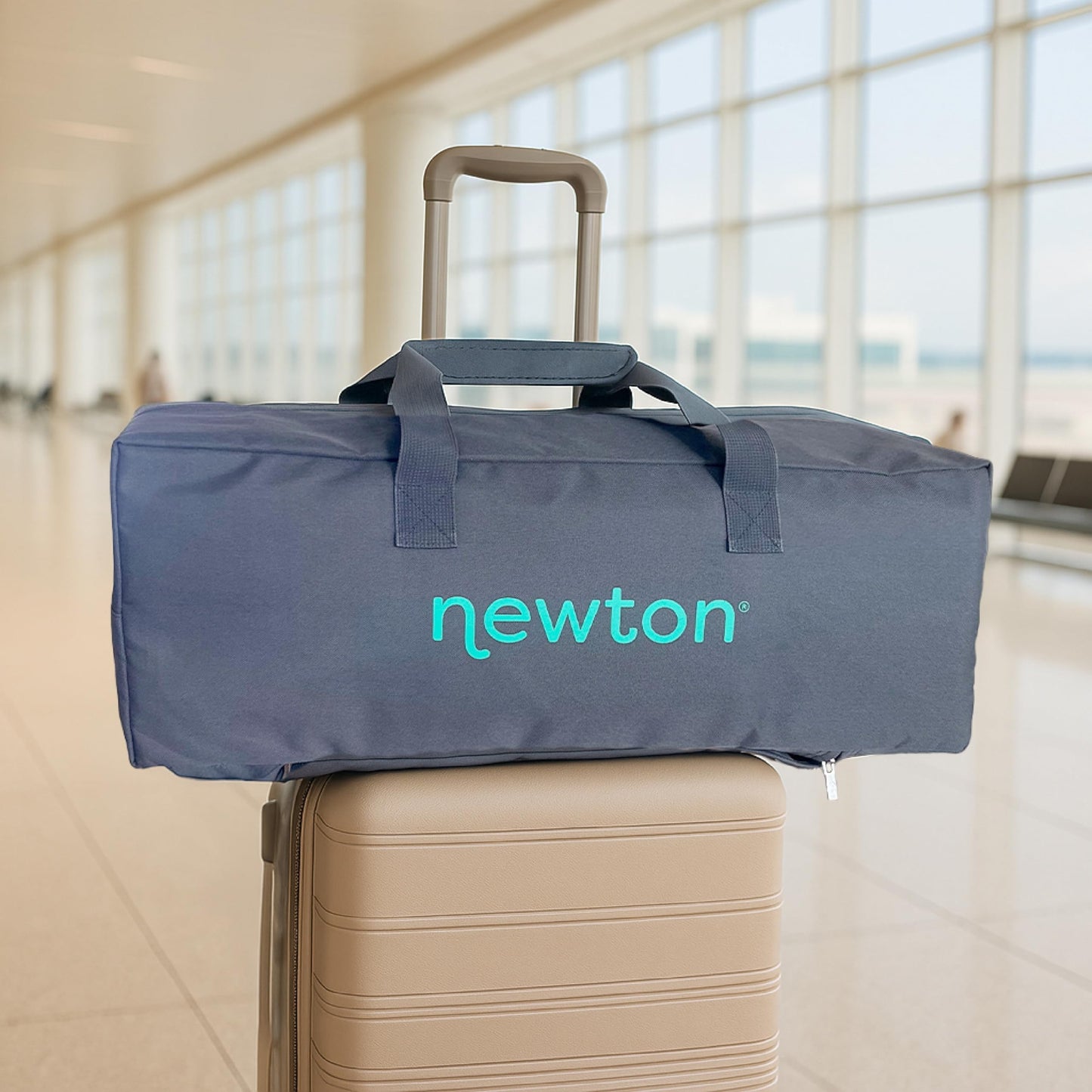 Newton Baby Compact Travel Crib & Play Yard | Breathable & Washable Mattress, Foldable Carry-On Size, Backpack Straps, Gray, New